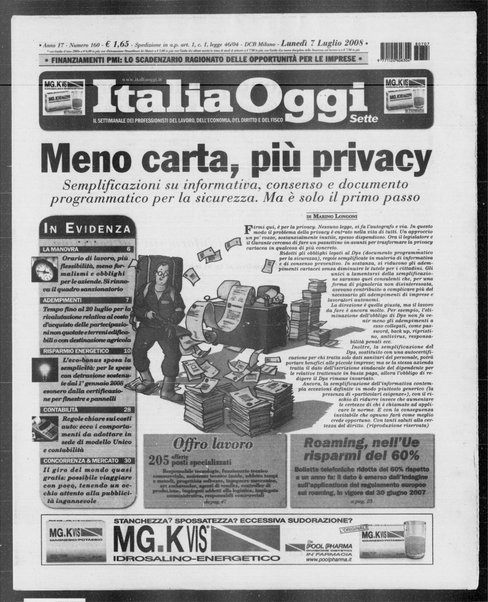 Italia oggi : quotidiano di economia finanza e politica